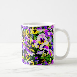 mehrfarbige Pansy-Blume Tasse