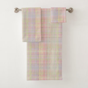 Mehrfarbige Pastel Glen Kariert Badhandtuch Set