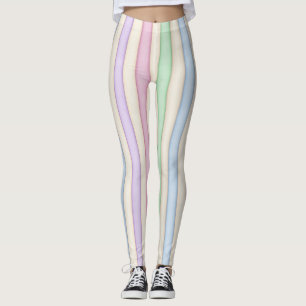 mehrfarbige Pastelle gestreift Leggings