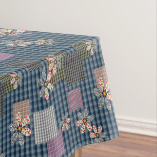 Mehrfarbige Patchwork-Retro-Muster im rustikalen S Tischdecke