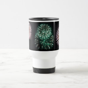 MEHRFARBIGE PATRIOTISCHE FEUERWERK-REISE-TASSE REISEBECHER