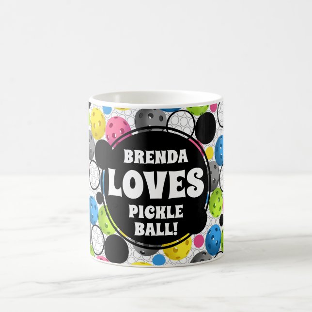 Mehrfarbige Pickleball-Kaffee-Tasse Kaffeetasse (Mittel)