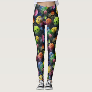 Mehrfarbige Pickleballs Leggings