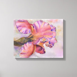 MEHRFARBIGE PINK IRIS WRAPPED LEINWANDDRUCK