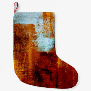 Mehrfarbige Pinselstriche in Ölstruktur. Grunge  Kleiner Weihnachtsstrumpf