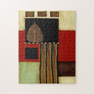 Mehrfarbige Platten-Malerei mit Brown-Blatt