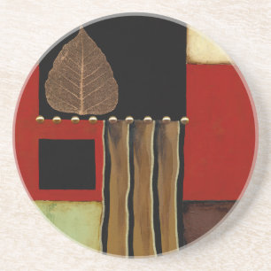 Mehrfarbige Platten-Malerei mit Brown-Blatt Getränkeuntersetzer
