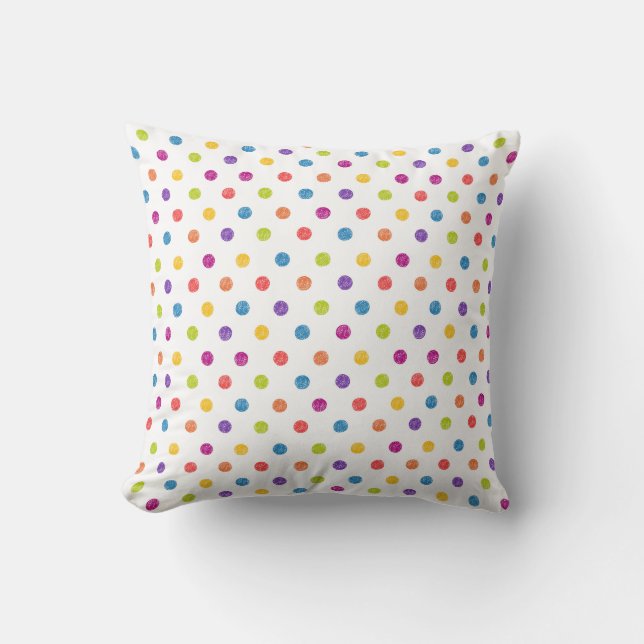 Mehrfarbige Polka-Dot-Pillowl Kissen (Vorderseite)