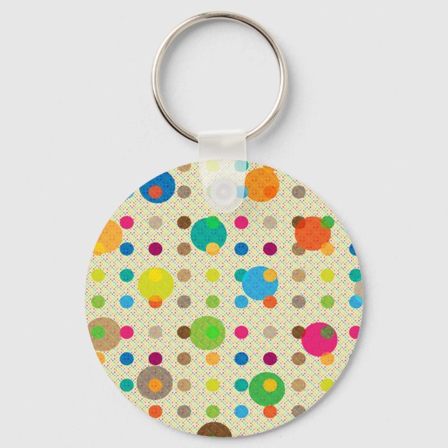 mehrfarbige Polka Dots Schlüsselanhänger (Vorderseite)