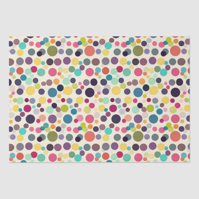mehrfarbige Polka Dots Seidenpapier (Vorderseite)