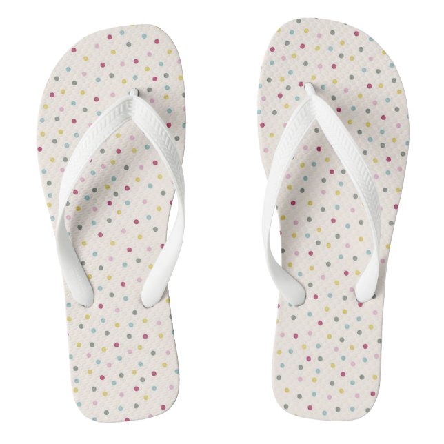 mehrfarbige Polka-Punkte Flip Flops (Fußbett)