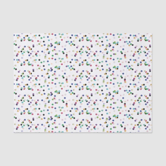 Mehrfarbige Polka-Punkte Seidenpapier (Vorderseite)