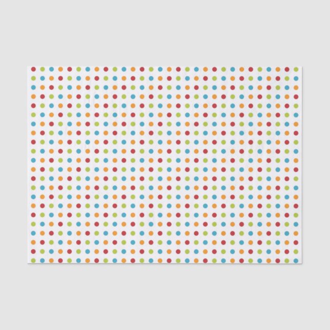 Mehrfarbige Polka-Punkte Seidenpapier (Vorderseite)