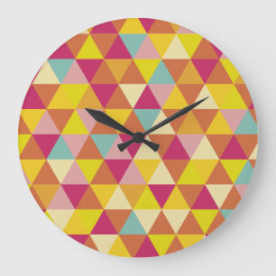 Mehrfarbige Polygon-Dreiecke in geometrischer Form Große Wanduhr