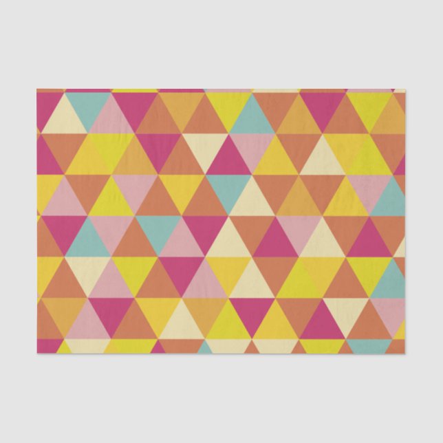 Mehrfarbige Polygon-Dreiecke in geometrischer Form Seidenpapier (Vorderseite)