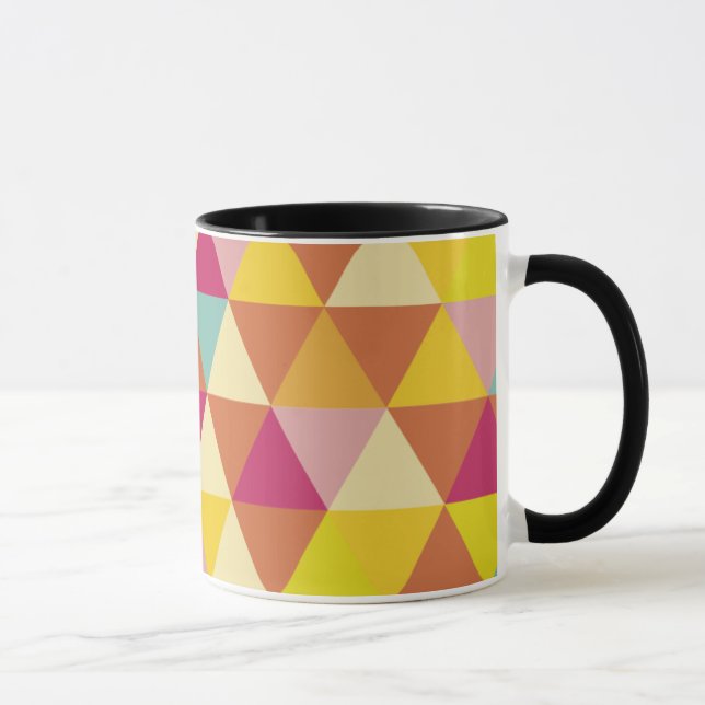 Mehrfarbige Polygon-Dreiecke in geometrischer Form Tasse (Rechts)