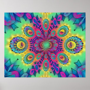 Mehrfarbige psychedelische Liebe ist Liebe Retro M Poster