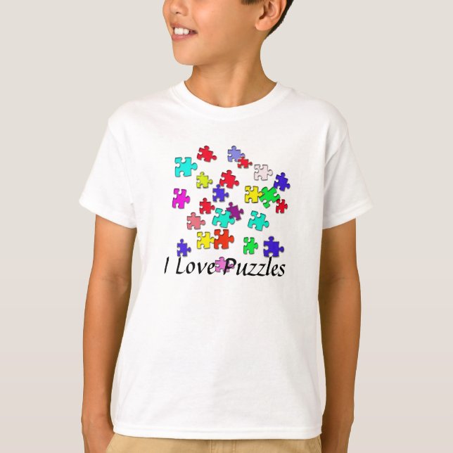 Mehrfarbige Puzzlespiele T-Shirt (Vorderseite)
