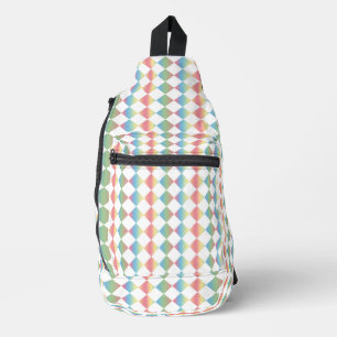 Mehrfarbige Rautenmuster-Karo Crossbody Bag
