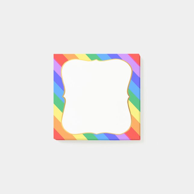 mehrfarbige Regenbogenfarben Post-it Klebezettel (Vorderseite)