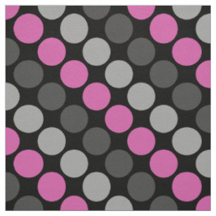 Mehrfarbige Retro 6ties Polka Dots Grau pink Stoff
