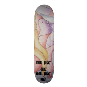 mehrfarbige rosa aufwerfendame der abstrakten skateboard