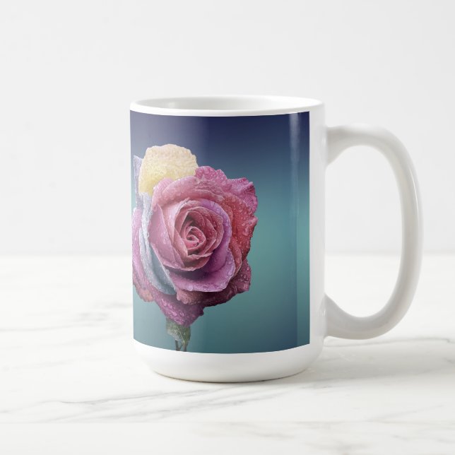 Mehrfarbige Rose Kaffeetasse (Rechts)
