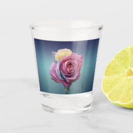 mehrfarbige Rose Schnapsglas