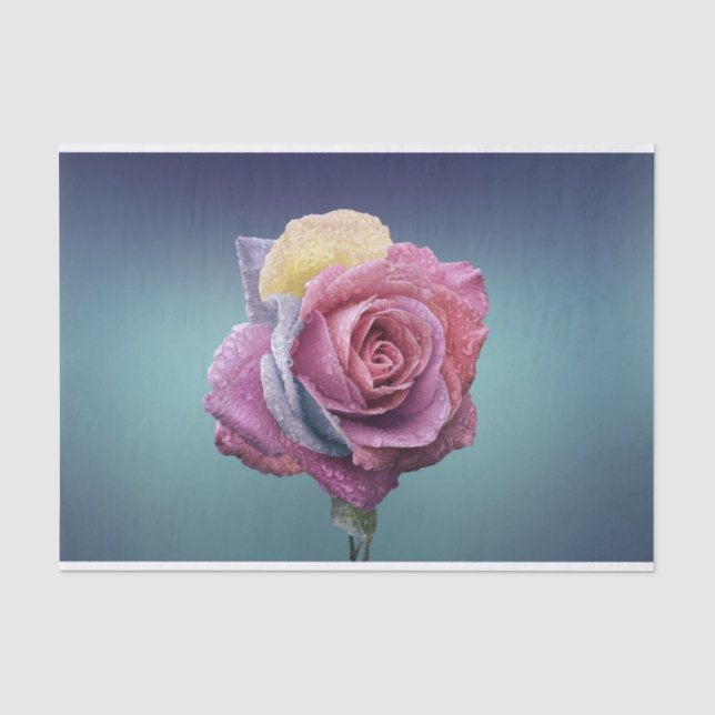 mehrfarbige Rose Seidenpapier (Vorderseite)