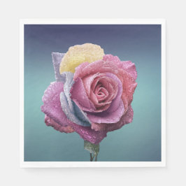 mehrfarbige Rose Serviette