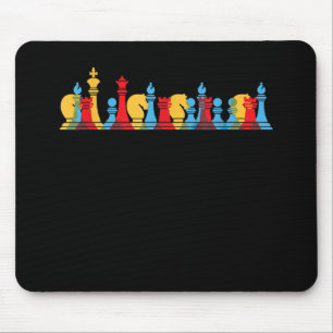 Mehrfarbige Schachfiguren, die intelligente Gesche Mousepad