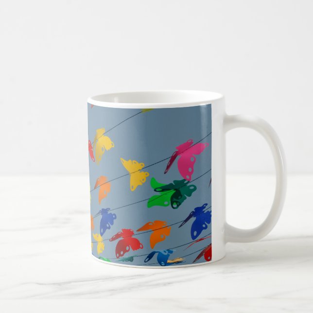 Mehrfarbige Schmetterlinge Kaffeetasse (Rechts)