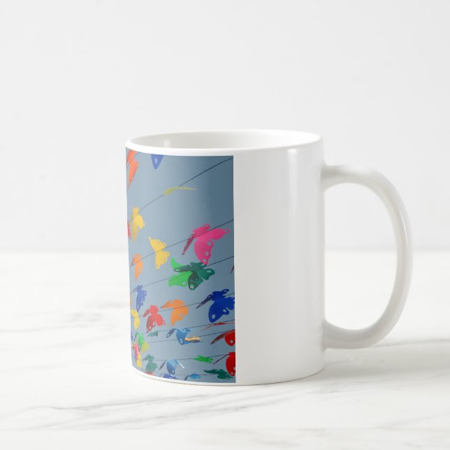 Mehrfarbige Schmetterlinge Kaffeetasse (Rechts)