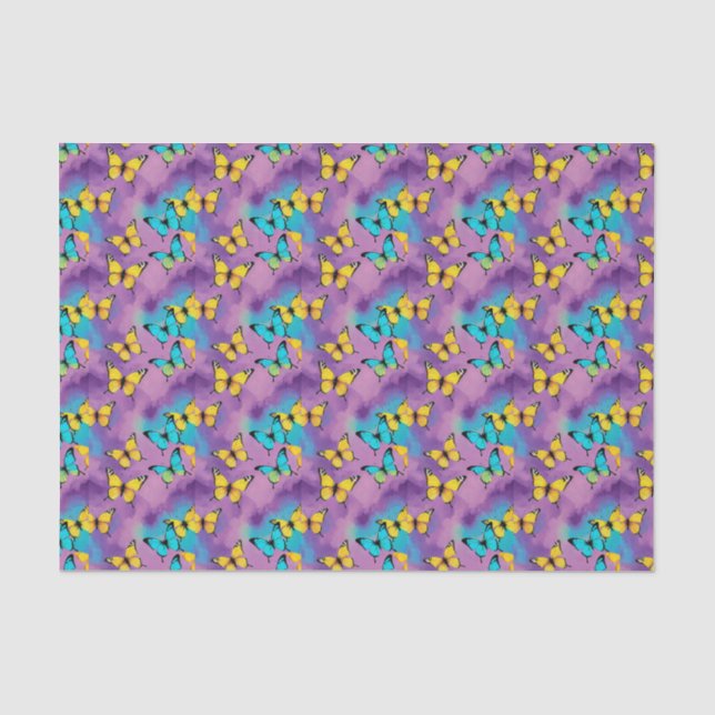 mehrfarbige Schmetterlinge Seidenpapier (Vorderseite)