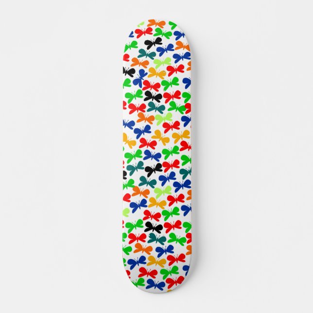 Mehrfarbige Schmetterlinge Skateboard (Vorne)