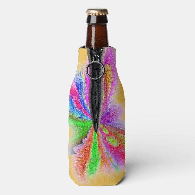 Mehrfarbige Schmetterlingskunst Flaschenkühler (Flasche Rückseite)