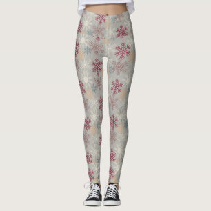 Mehrfarbige Schneeflocken Weihnachten Leggings