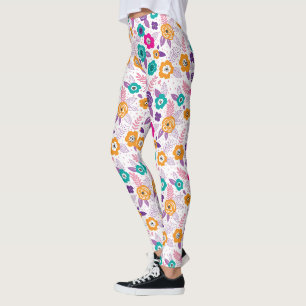 Mehrfarbige schöne elegante Blumenmuster  Leggings