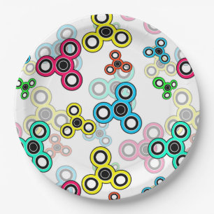 mehrfarbige Spinner Pappteller