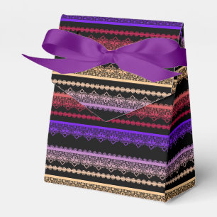 Mehrfarbige Spitze auf Schwarz Geschenkschachtel
