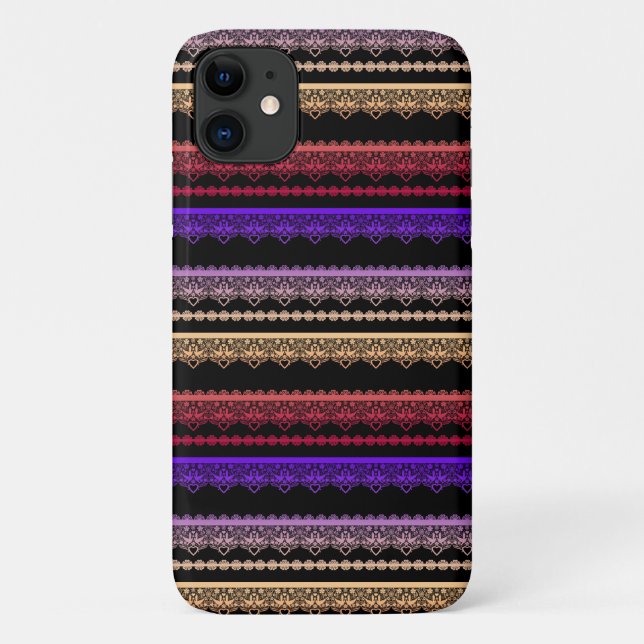 mehrfarbige Spitze schwarz Case-Mate iPhone Hülle (Rückseite)