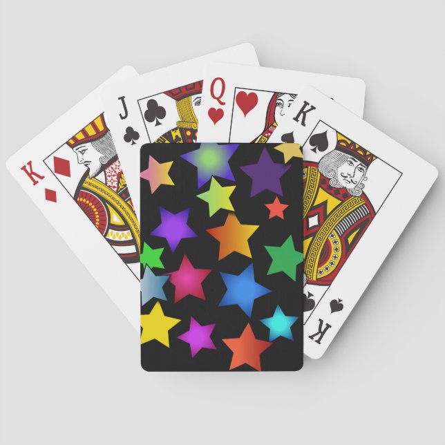 mehrfarbige Sterne Spielkarten (Rückseite)