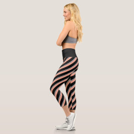 Mehrfarbige Streifen Capri Leggings