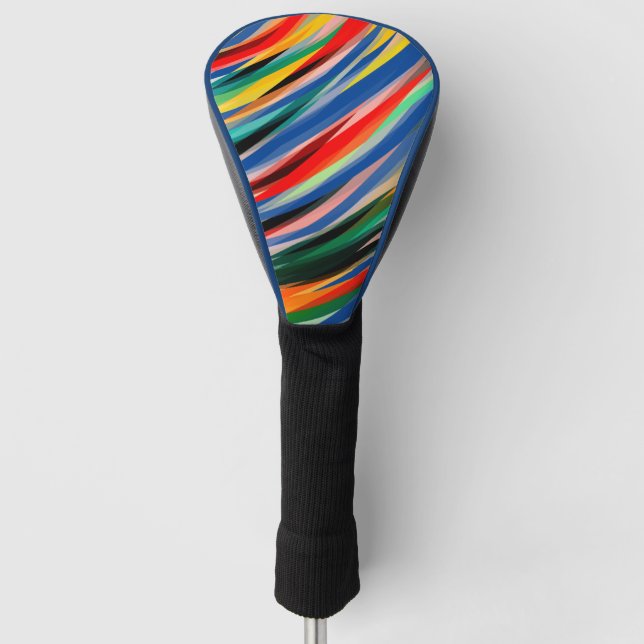Mehrfarbige Streifen Golf Headcover (Vorderseite)