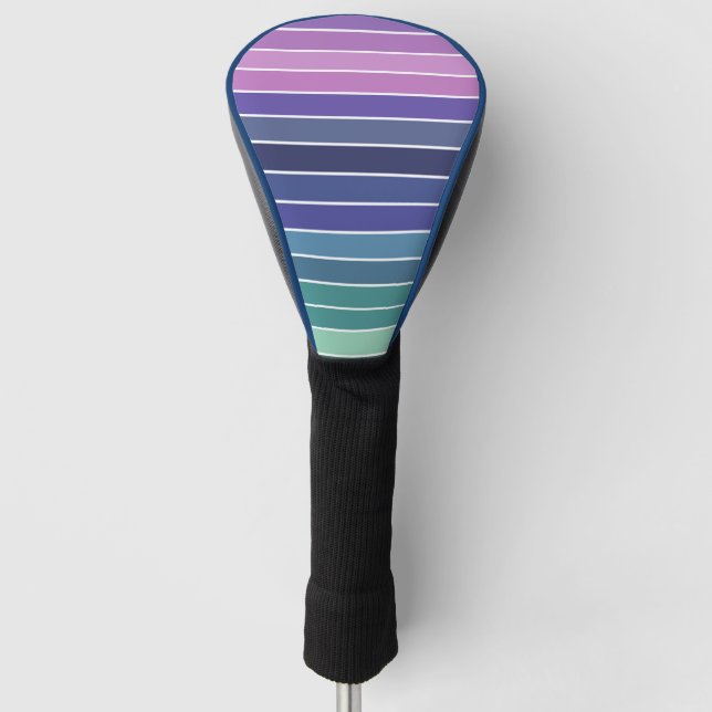 Mehrfarbige Streifen Golf Headcover (Vorderseite)
