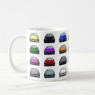 Mehrfarbige SUV-Fahrzeuge Kaffeetasse