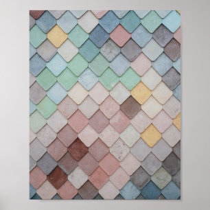 mehrfarbige Tiles Poster