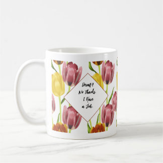 Mehrfarbige Tulip Wasserfarbenflora Kaffeetasse