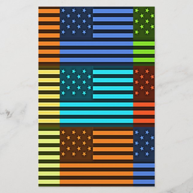 Mehrfarbige US-Flagge mit überprüfter Vektorgrafik (Vorderseite)