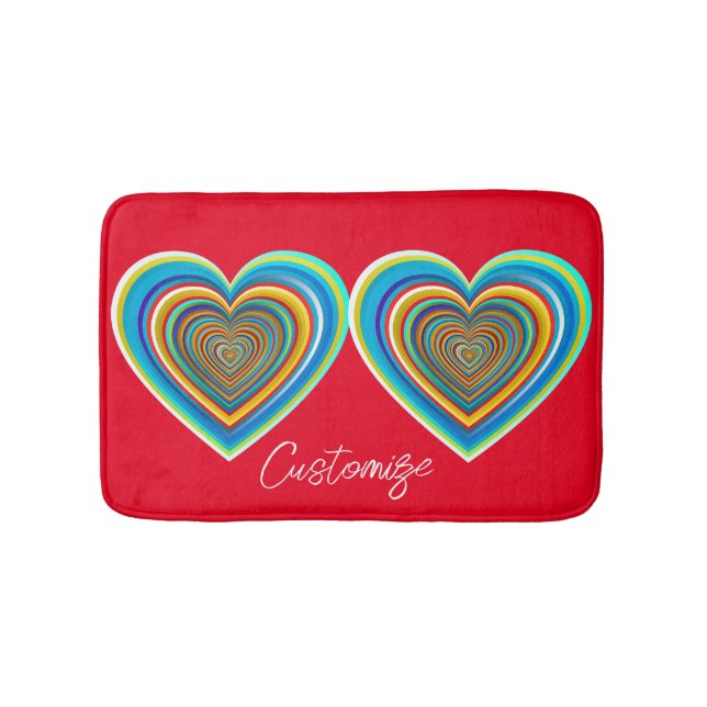 Mehrfarbige Valentinherz Thunder_Cove Badematte (Vorderseite)